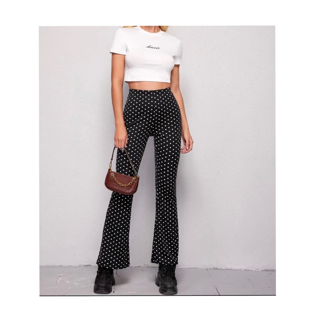 [NEW] Polka Dot Flare Leg Pants